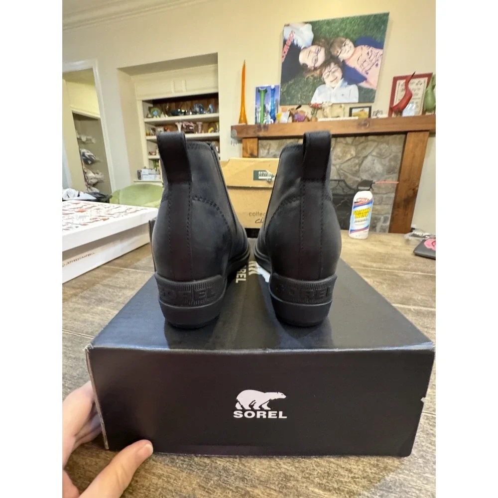 SOREL Evie II Zip Waterproof Bootie Black Size 7